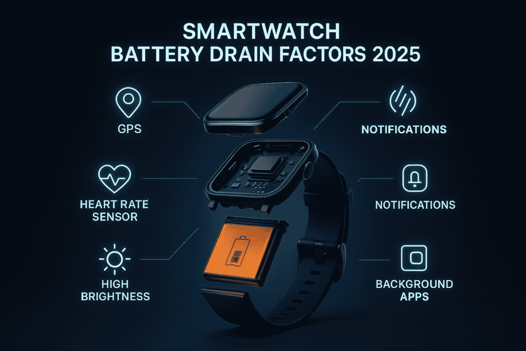 Smartwatch battery life comparison 2025