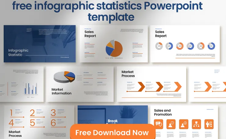free infographic statistics PowerPoint template