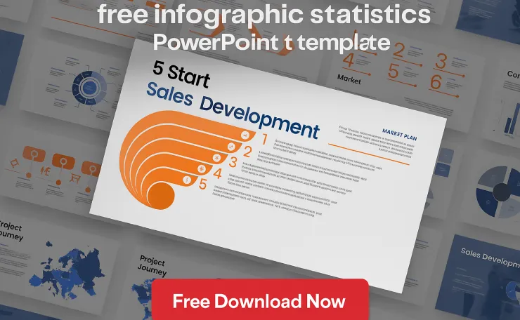 free infographic statistics PowerPoint template
