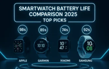 Smartwatch battery life comparison 2025