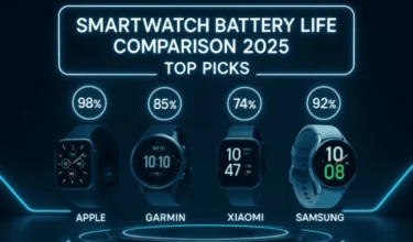 Smartwatch battery life comparison 2025