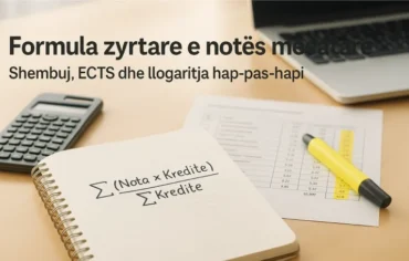 Formula zyrtare notës mesatare