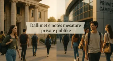 dallimet e notës mesatare private publike
