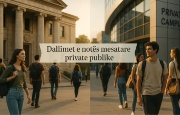 dallimet e notës mesatare private publike