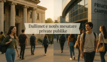 dallimet e notës mesatare private publike