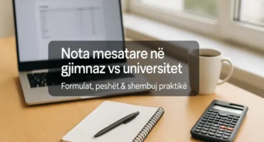nota mesatare në gjimnaz vs universitet