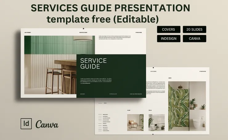 Services Guide Presentation template free (Editable)